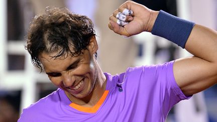 Rafael Nadal manifeste sa joie après son succès sur Jérémy Chardy en demi-finale à Vina Del Mar