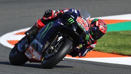 Fabio Quartararo lors du Grand Prix de Valence en MotoGP le 13 novembre 2021. (JOSE JORDAN / AFP)