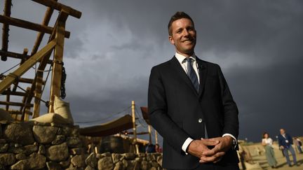 Nicolas de Villiers, président du Puy du Fou, lors de l'inauguration d'une franchise du parc en Espagne, le 30 août 2019.&nbsp; (PIERRE-PHILIPPE MARCOU / AFP)