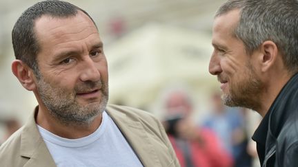 Gilles Lellouche sera Obélix et Guillaume Canet Astérix dans cette nouvelle adaptation de la BD. Ici à Angoulême le 25 août 2018 (FRANCK CASTEL / MAXPPP)