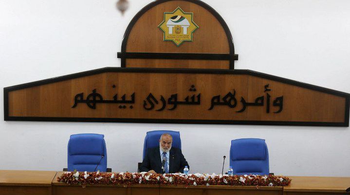 Le Conseil législatif palestinien, symbole de la paralysie des institutions palestiniennes par les divisions entre Hamas et Fatah et des arrestations de ses membres par l'armée israélienne.  (Momen Faiz / NurPhoto)