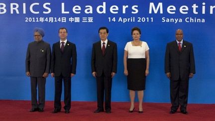 Les dirigeants du BRICS réunis en sommet à Sanya en Chine jeudi 14 avril 2011. (AFP - Nelson Ching)