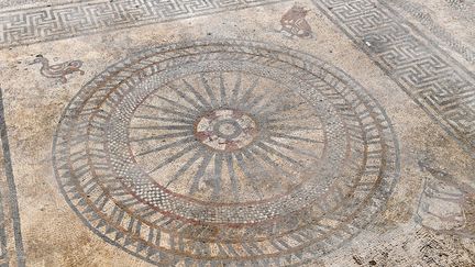 La mosaïque découverte à Uzès en 2017.
 (PASCAL GUYOT / AFP)