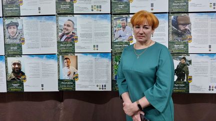 Vera Litvinenko, mère de Vladislav, un soldat ukrainien tué au combat en mars 2022. (AGATHE MAHUET / FRANCEINFO)