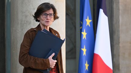 La nouvelle ministre de la Santé, Agnès Firmin Le Bodo, à l'Elysée, à Paris, le 19 avril 2023. (BERTRAND GUAY / AFP)