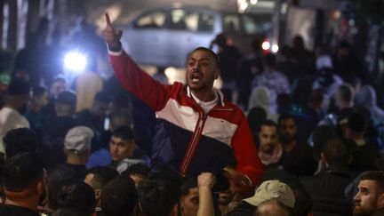 Des manifestants réunis à Ramallah, en Cisjordanie, le 17 octobre 2023. (JAAFAR ASHTIYEH / AFP)