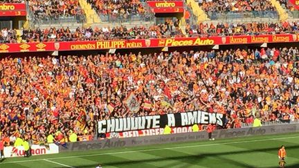 La banderole "chuuute à Amiens", lors de Lens-Reims.