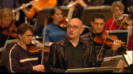 Michel Blanc in rehearsal on November 27, 2004 with the Orchester de Bretagne at the Rennes Opera where he is reciter in "Seneca, last day" by Eric Tanguy, (MAXPPP)