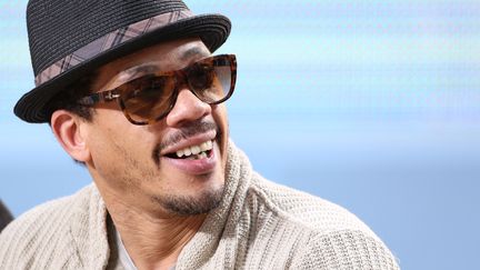 Le rappeur JoeyStarr invité&nbsp;de l'émission "Le Grand Journal" sur Canal Plus,&nbsp;à Cannes (Alpes-Maritimes), le 19 mai 2012. (LOIC VENANCE / AFP)