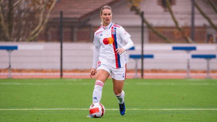 Amandine Henry a inscrit le dernier but lyonnais face à Fleury, dimanche (4-0).&nbsp; (MELANIE LAURENT / A2M SPORT CONSULTING)