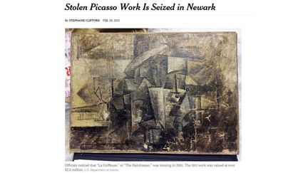  ("La Coiffeuse" de Picasso retrouvé aux Etats-Unis © capture site New York Times / ministère de la Justice)