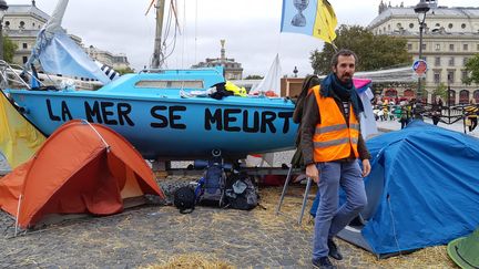 Le camp Extinction Rebellion installé à Chatelêt à Paris, le 13 octobre 2019. (BENJAMIN  ILLY / FRANCE-INFO / RADIO FRANCE)