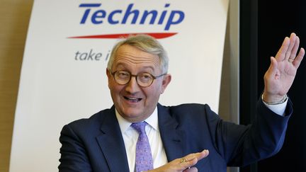 La patron de Technip, Thierry Pilenko, lors d'une conférence de presse à Paris, le 25 février 2016. (FRANCOIS GUILLOT / AFP)