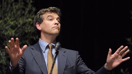 Arnaud Montebourg, ministre du Redressement productif &agrave; Audincourt (Doubs) le 31 mai 2012. (FREDERICK FLORIN / AFP)