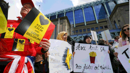 &nbsp; (Marche contre la terreur et contre la haine à Bruxelles  © REUTERS/ Yves Herman)