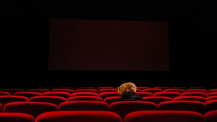 Une personne seule dans un cinéma parisien.&nbsp; (LILIAN CAZABET / HANS LUCAS)