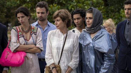 Maïwenn, Dylan Robert, Caroline Chaniolleau, Fanny Ardant, Henri-Noël Tabary, Louis Garrel, dans ""ADN" de&nbsp;Maïwenn. (Copyright Malgosia ABRAMOWSKA)