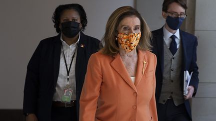 Nancy Pelosi, présidente démocrate de la Chambre des représentants, le 8 octobre 2020 à Washington (Etats-Unis). (TASOS KATOPODIS / GETTY IMAGES NORTH AMERICA / AFP)