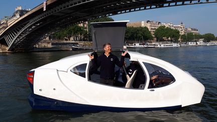 Présentation des Sea Bubbles sur la Seine, en mai 2018. (RADIOFRANCE / BENJAMIN MATHIEU)