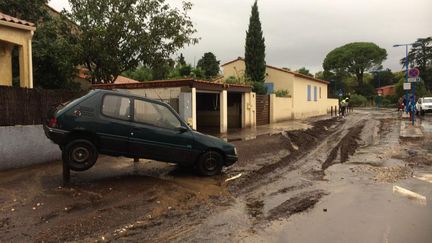 Les conséquences des inondations à Argeles (Pyrénées-Orientales), le 23 octobre 2019. (AUDE CHERON / FRANCE 3 MONTPELLIER)