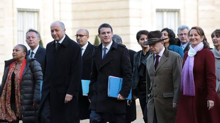  (Les membres du gouvernement se sont rendus à l'Elysée à pied, comme le veut la tradition en début d'année © MaxPPP)