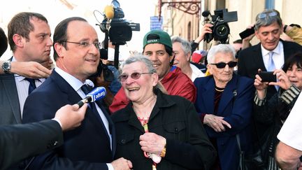 Fran&ccedil;ois Hollande &agrave; Carmaux (Tarn), le 23 avril 2014, lors de l'hommage &agrave; Jean Jaur&egrave;s dans le cadre du centenaire de son assassinat. (ERIC CABANIS / AFP)