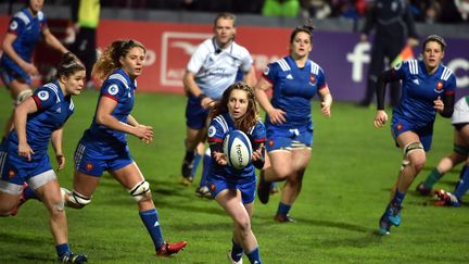 L'équipe de France de rugby, face à l'Irlande, le 3 février 2018 à Toulouse. (REMY GABALDA / AFP)