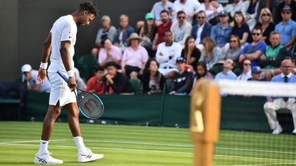 Gaël Monfils s'est incliné une nouvelle fois sur gazon à une semaine du début de Wimbledon.&nbsp; (GLYN KIRK / AFP)