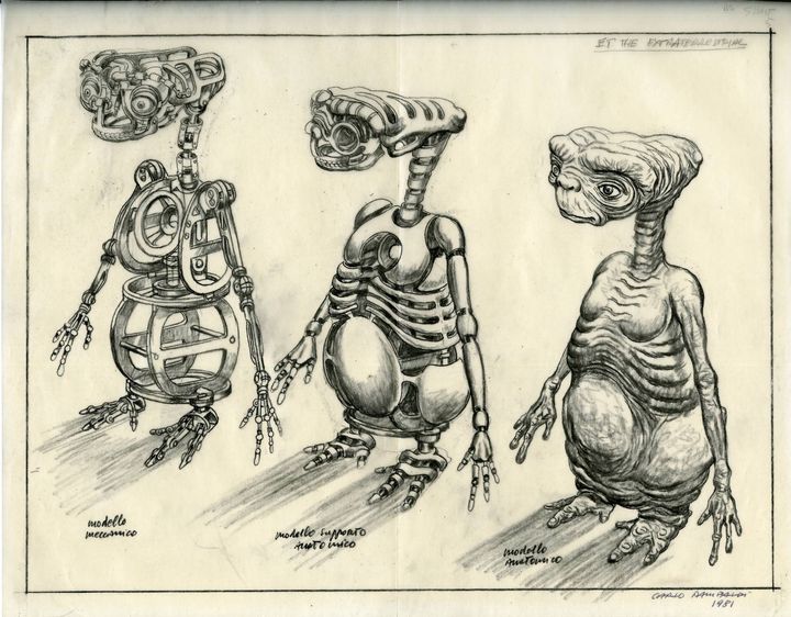 La maquette du modèle mécatronique d'E.T. construit en 1981 par Carlo Rambaldi avec 85 points de mouvement entièrement mécaniques, y compris les expressions faciales (JULIEN'S AUCTIONS/COVER IMAGES/SIPA / JULIEN'S AUCTIONS/COVER IMAGES)