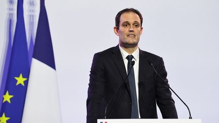 Yonathan Arfi, président du Conseil représentatif des institutions juives de France, lors du dîner annuel du Crif, le 13 février 2023. (ALAIN JOCARD / AFP)