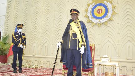 Le président du Tchad Idriss Déby Itno, élevé au rang de maréchal en août 2020.&nbsp; (RENAUD MASBEYE BOYBEYE / AFP)