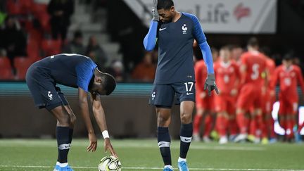 Odsonne Edouard avec le ballon encore buteur avec les Bleuets  (FABRICE COFFRINI / AFP)