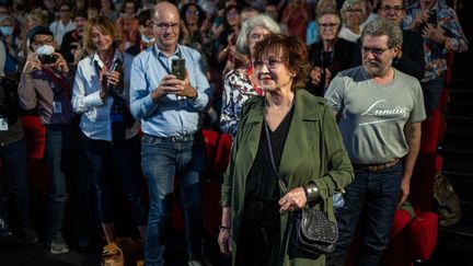 L'écrivaine et actrice Marlène Jobert arrive au cinéma Pathe Bellecour pour donner une masterclass dans le cadre du festival Lumiere a Lyon, le 20 octobre 2022. (NICOLAS LIPONNE / HANS LUCAS)