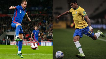 L'Angleterre d'Harry Kane et le Brésil de Lucas Paqueta seront au Mondial 2022. (ACTION FOTO SPORT / NURPHOTO / NURPHOTO VIA AFP VANESSA CARVALHO / BRAZIL PHOTO PRESS / BRAZIL PHOTO PRESS VIA AFP)