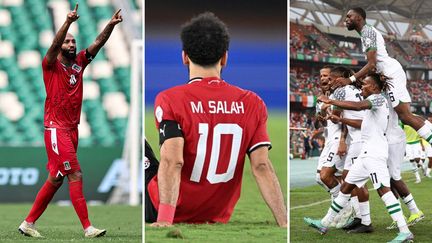 Emilio Nsue, Mohamed Salah et les Nigérians ont marqué ce début de deuxième journée de CAN, le 18 janvier 2024. (AFP)