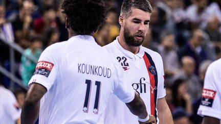 Les joueurs du PSG handball Luka Karabatic et Benoit Kounkoud (JAVIER BORREGO / SPAINDPPI)