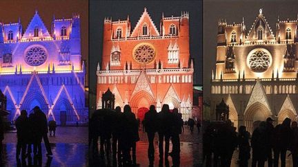 La cathédrale Saint-Jean, emblématique du quartier du Vieux-Lyon, se pare de multiples teintes.
 (Jean-François Lixon)