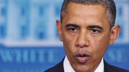 Le pr&eacute;sident am&eacute;ricain Barack Obama lors d'une conf&eacute;rence de presse &agrave;&nbsp;Washington le 28 d&eacute;cembre 2012. (MANDEL NGAN / AFP)