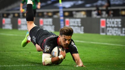 Romain Ntamack a marqué le premier essai toulousain face à l'Union Bordeaux-Bègles.&nbsp; (DENIS CHARLET / AFP)