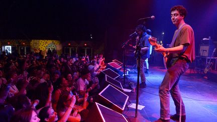 Le groupe Allah-Las, en concert à Indio (Californie), le 16 avril 2017. (MATT COWAN / GETTY IMAGES NORTH AMERICA / AFP)