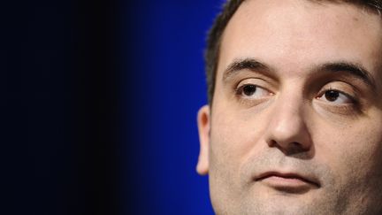 Le vice-pr&eacute;sident du FN, Florian Philippot, lors d'une conf&eacute;rence de presse le 9 mars 2015, &agrave; Metz. (JEAN-CHRISTOPHE VERHAEGEN / AFP)