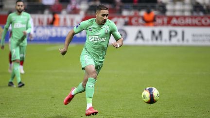 Yvann Maçon, ici lors d'un match de Ligue 1 contre Reims, a inscrit le second but de Saint-Etienne contre Bordeaux, samedi 10 septembre, lors de la 8e journée de L2. (JEAN CATUFFE / JEAN CATUFFE)