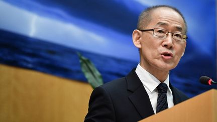 Le patron des experts climat de l'ONU, Hoesung Lee, à Genève (Suisse), le 2 août 2019. (FABRICE COFFRINI / AFP)