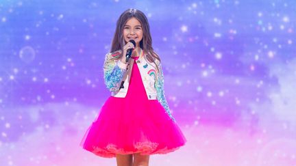 Valentina lors de sa prestation à l'Eurovision junior 2020, le 29 novembre 2020. (NATHALIE GUYON / EUROVISION JUNIOR 2020)