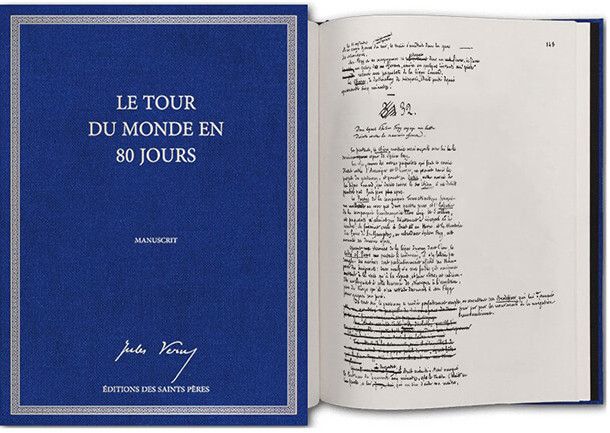 Manuscrit de Jules Vernes "Le tour du monde en 80 jours" 
 (Editions des Saint Pères)