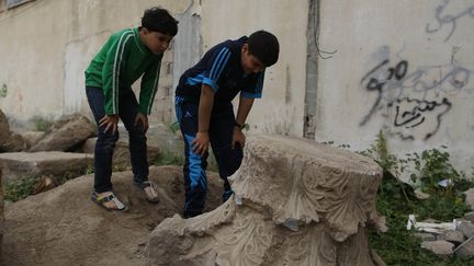 Les vestiges de l'église du 7e siècle découverts à Gaza. 
 (Momen Faiz / NurPhoto)