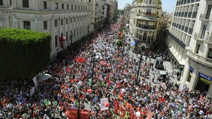 Grève des fonctionnaires à Séville (Andalousie), le 8/06/2010 (AFP/Christina Quicler)