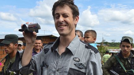 Rom&eacute;o Langlois apr&egrave;s sa lib&eacute;ration par les Farc &agrave; San Isidro, en Colombie, le 30 mai 2012. (LUIS ACOSTA / AFP)