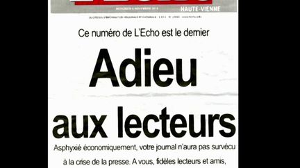 Presse : les adieux aux lecteurs du quotidien régional "L'Écho"