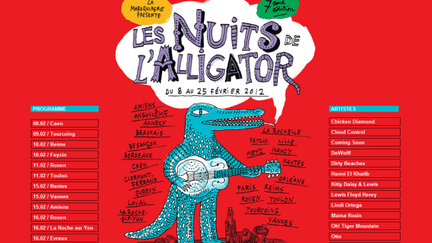 Page d&#039;accueil du site des Nuits de l&#039;Alligator
 (DR)